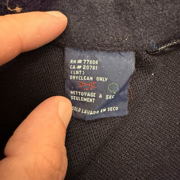 Vtg Tommy Hilfiger Wool Blend Blue Button Down Shirt Pocket Crest Men's XL - Picture 9 of 12